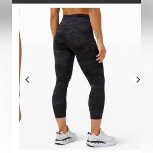 NWT Lululemon Athletica fast and free hr crop 23” Camo size 14